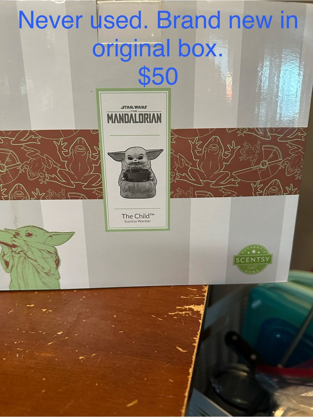 Scentsy The Child (Grogu) Warmer - Green, White & Brown Accents